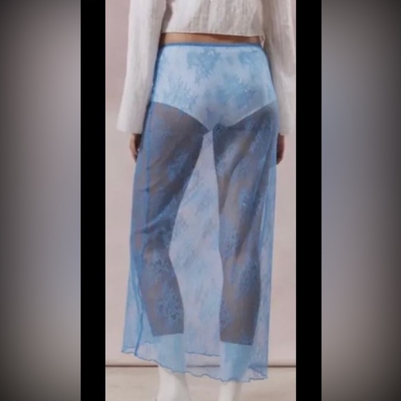 Urban Outfitters Blue Sheer Maxi Skirt - Picture 2 of 6